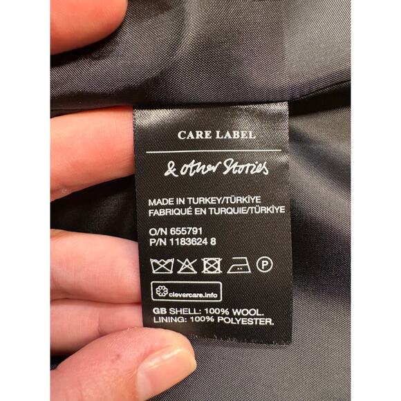 & Other Stories A-Line Brown Green Purple Plaid Nilsson Wool Mini Skirt -10 - Picture 5 of 7